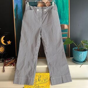 Jones New York Stretch Black and White Striped Cropped Pants 10